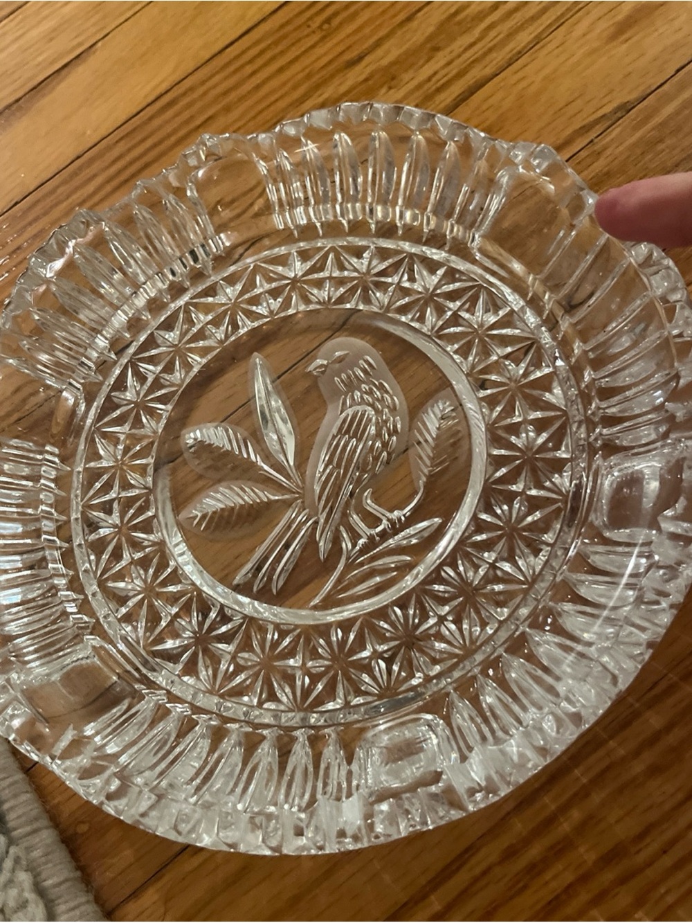 VTG Hofbauer Crystal The Byrdes Collection Dome Lid Cheese Or Butter Dish - Picture 7 of 7